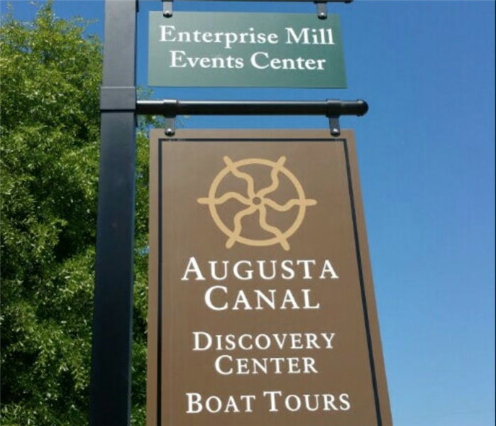 A sign of Augusta Canal.
